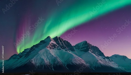 Aurora borealis gradient from emerald green to amethyst purple