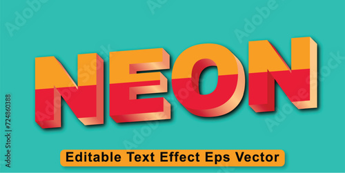 Neon gradient color editable 3d text effect eps vector  © DESIGNSERVICE
