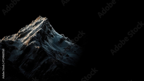 Mountain on black background