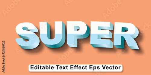 Super gradient color editable 3d text effect eps vector
