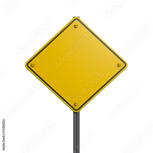 Yellow Street Sign on Metal Pole