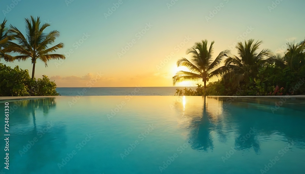 Tropical paradise gradient from sunshine yellow to aquamarine