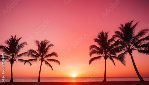 Tropical sunrise gradient from mango orange to coral pink © Hans