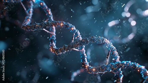 Science molecule in DNA gene spiral molecule structure