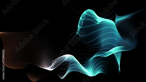 abstract wave technology background with blue light digital effect