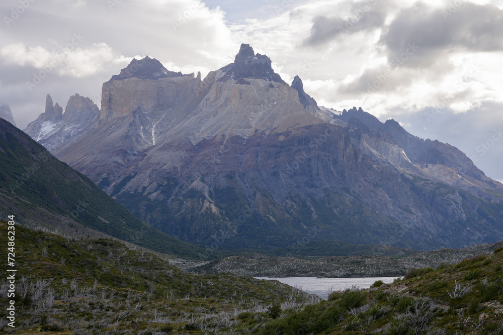 Cloudy Mountain Massif - Patagonia, Torres del Paine National Park 