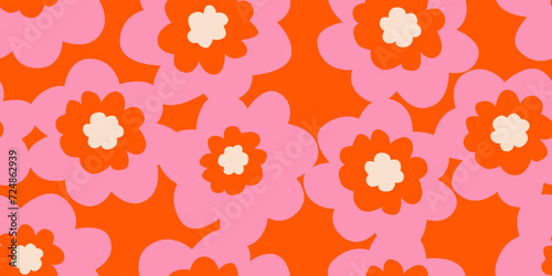 Exotic hand drawn flowers, seamless patterns with floral for fabric, textiles, clothing, wrapping paper, cover, banner, home decor, abstract backgrounds. Vector illustration.