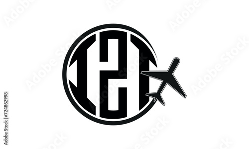 IZT three initial letter circle tour & travel agency logo design vector template. hajj Umrah agency, abstract, wordmark, business, monogram, minimalist, brand, company, flat, tourism agency, tourist photo