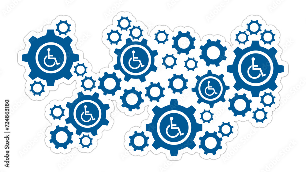 Securite handicap au travail EPI place parking bleu relief Securite handicap au travail EPI place parking bleu relief
