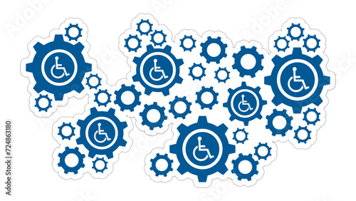 Securite handicap au travail EPI place parking bleu relief