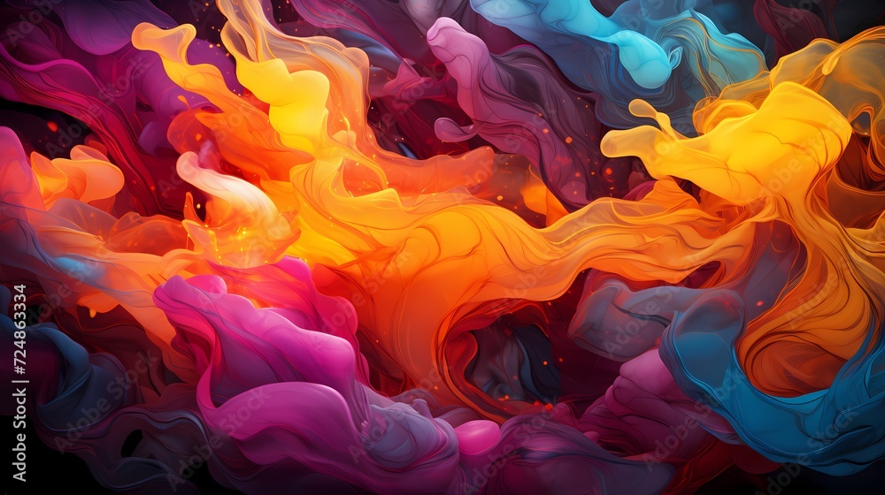 Abstract lava lamp-inspired texture with flowing, vibrant colors