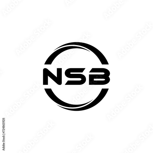 NSB letter logo design with white background in illustrator, cube logo, vector logo, modern alphabet font overlap style. calligraphy designs for logo, Poster, Invitation, etc. photo