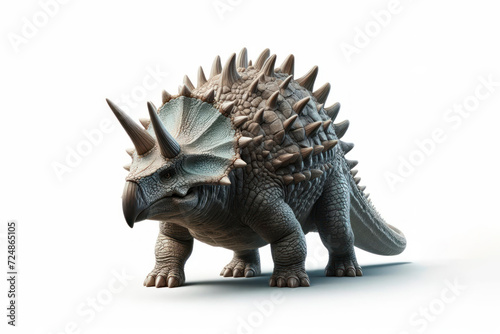 real photo of a Ankylosaurus isolated on solid white background. ai generative © Anna