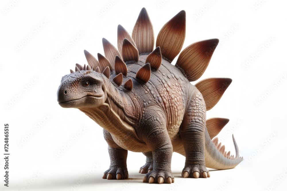 real photo of a Stegosaurus isolated on solid white background. ai generative real photo of a Stegosaurus isolated on solid white background. ai generative