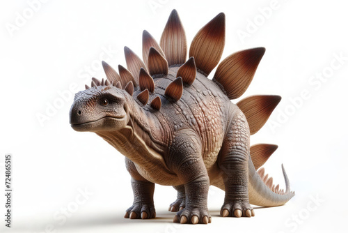 real photo of a Stegosaurus isolated on solid white background. ai generative © Anna