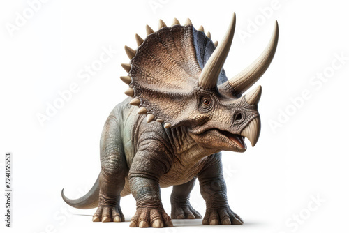 real photo of a Triceratops isolated on solid white background. ai generative © Anna