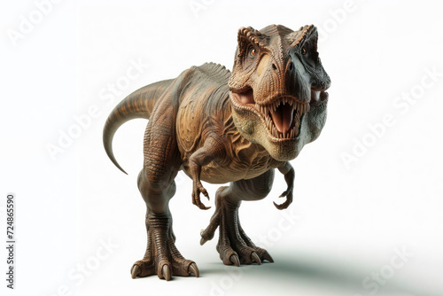 real photo of a Tyrannosaurus Rex isolated on solid white background. ai generative