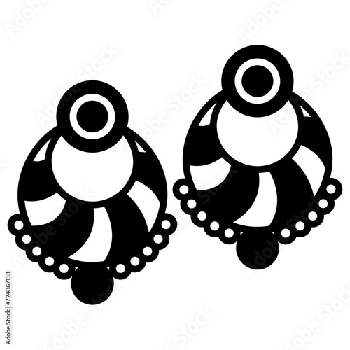 earring glyph and line vector illustration