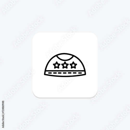 Prayer Cap icon, cap, religious, islamic headwear, prayer cap traditional head covering line icon, editable vector icon, pixel perfect, illustrator ai file