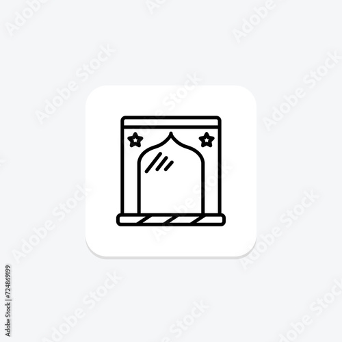 Prayer Niche Mihrab icon, mihrab, mosque, islamic architecture, prayer niche mihrab architectural feature line icon, editable vector icon, pixel perfect, illustrator ai file