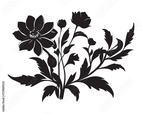 Floral Flower Shilhoute Vector Art Design  photo