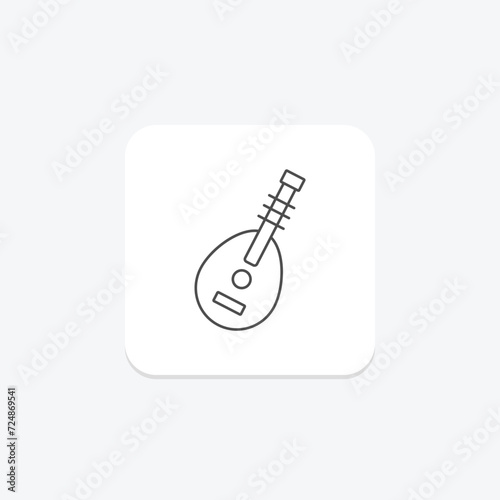 Traditional Oud icon, oud, musical instrument, arabic music, traditional oud cultural instrument thinline icon, editable vector icon, pixel perfect, illustrator ai file