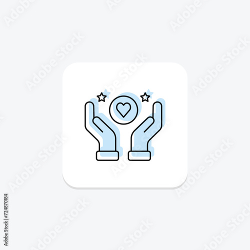 Sadaqah Charity icon, charity, giving, sadaqah charity philanthropy, charitable giving color shadow thinline icon, editable vector icon, pixel perfect, illustrator ai file