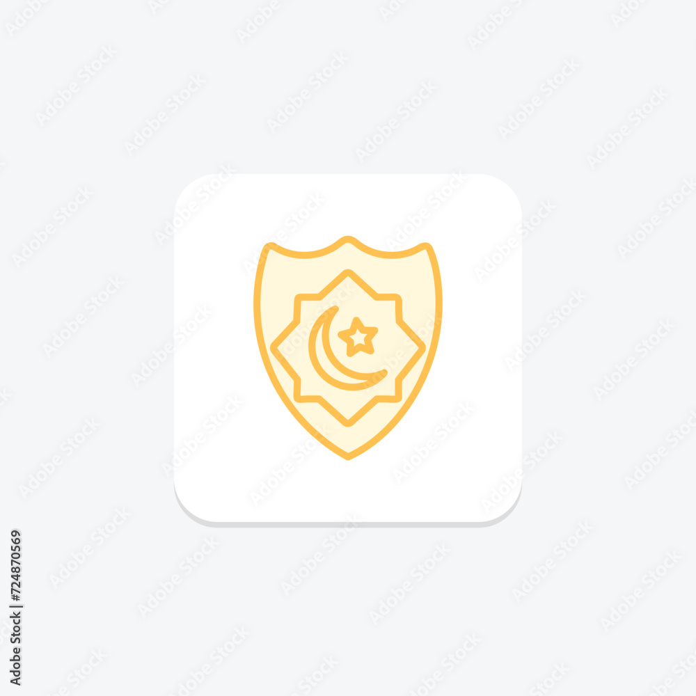 Islamic Crown icon, crown, royalty, islamic symbol, islamic crown royal headwear duotone line icon, editable vector icon, pixel perfect, illustrator ai file