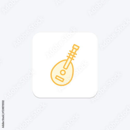 Traditional Oud icon, oud, musical instrument, arabic music, traditional oud cultural instrument duotone line icon, editable vector icon, pixel perfect, illustrator ai file