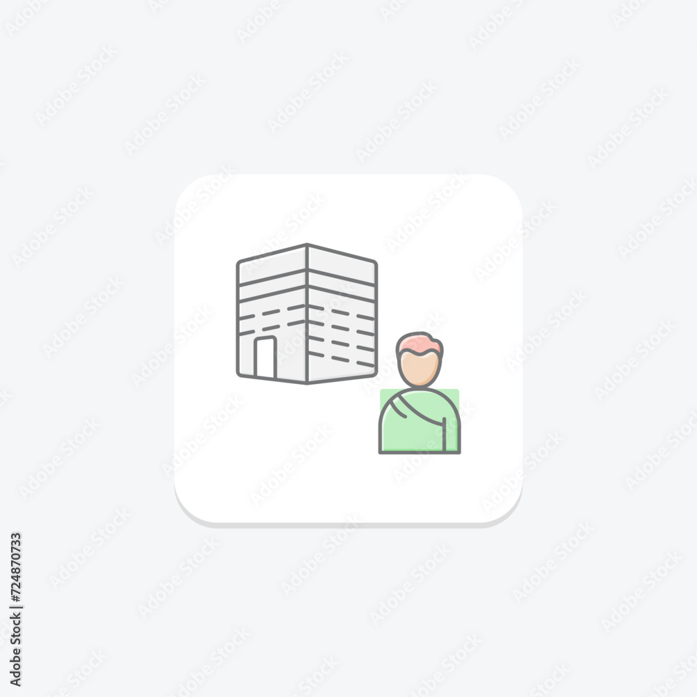 Hajj Pilgrim icon, pilgrim, islamic pilgrimage, hajj pilgrimage symbol, hajj pilgrim religious journey lineal color icon, editable vector icon, pixel perfect, illustrator ai file Hajj Pilgrim icon, pilgrim, islamic pilgrimage, hajj pilgrimage symbol, hajj pilgrim religious journey lineal color icon, editable vector icon, pixel perfect, illustrator ai file