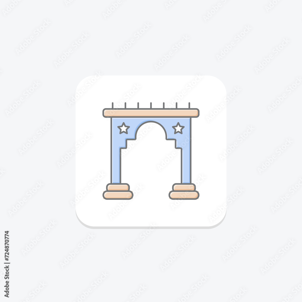 Islamic Arch icon, arch, architecture, islamic architecture, islamic arch architectural feature lineal color icon, editable vector icon, pixel perfect, illustrator ai file Islamic Arch icon, arch, architecture, islamic architecture, islamic arch architectural feature lineal color icon, editable vector icon, pixel perfect, illustrator ai file