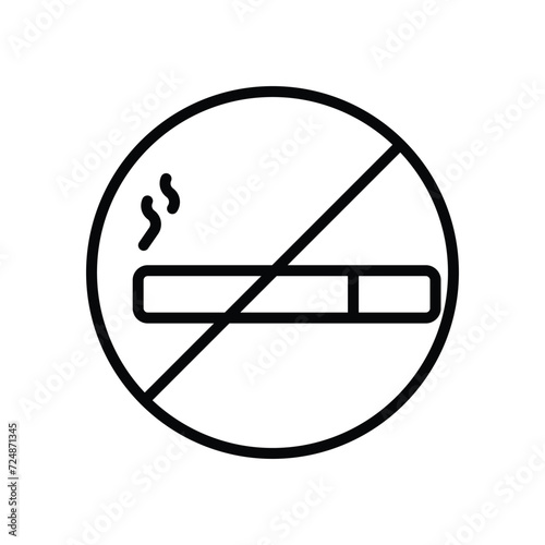  no smoking icon with white background vector stock illustration