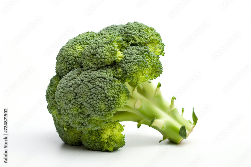Beautiful Single Fresh Broccoli Isolated On White Background сreated with Generative Ai Beautiful Single Fresh Broccoli Isolated On White Background сreated with Generative Ai