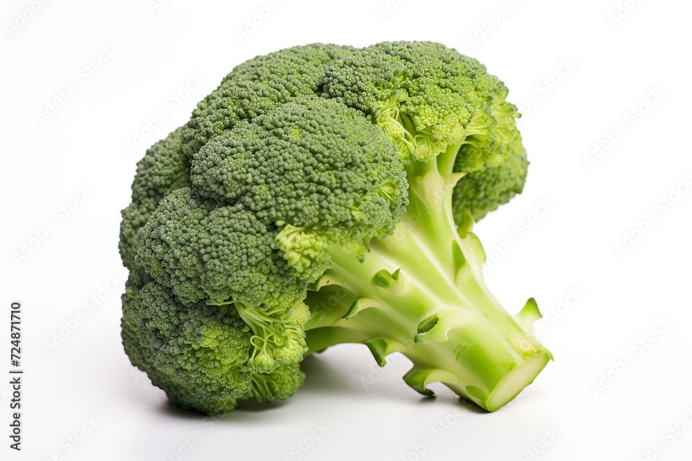 Beautiful Single Fresh Broccoli Isolated On White Background сreated with Generative Ai Beautiful Single Fresh Broccoli Isolated On White Background сreated with Generative Ai