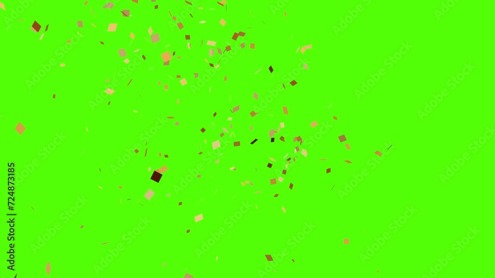 Gold confetti exploding on the sides of the screen in 4K. Confetti falling on a green screen Gold confetti exploding on the sides of the screen in 4K. Confetti falling on a green screen