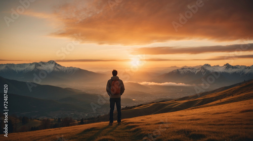 silhouette of a person on a mountain top © Nikola