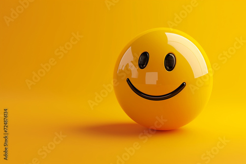 Smiling face emoji with the concept of being happy in 3D illustration style on a colorful background