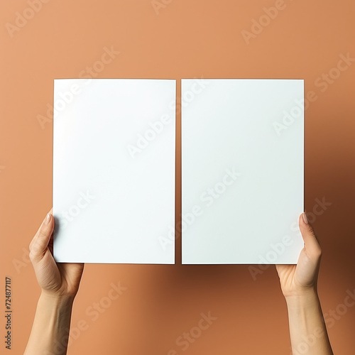 two hands holding a empty paper list сreated with Generative Ai
