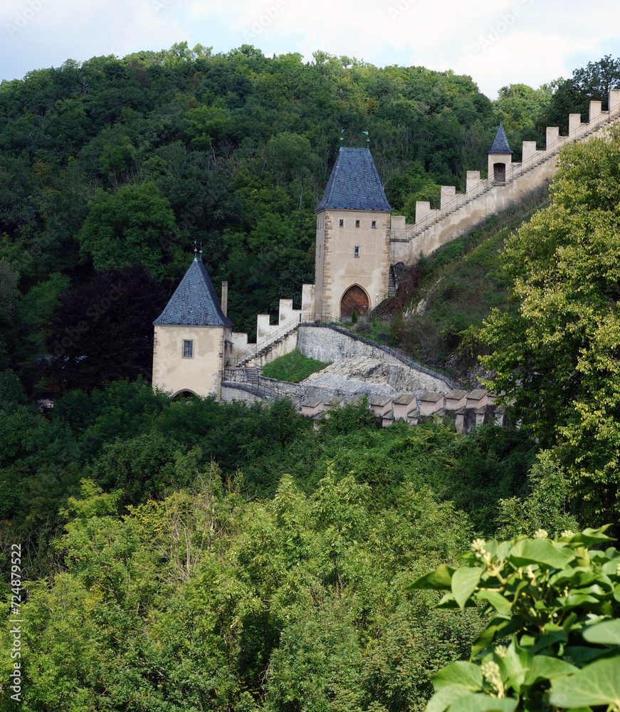Karlštejn Castle (Karlstein). A gothic castle in the Czech Republic. Medieval architecture. Karlštejn Castle (Karlstein). A gothic castle in the Czech Republic. Medieval architecture.
