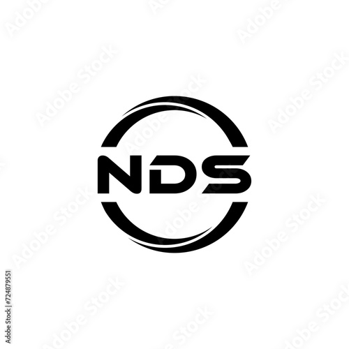 NDS letter logo design with white background in illustrator  cube logo  vector logo  modern alphabet font overlap style. calligraphy designs for logo  Poster  Invitation  etc.