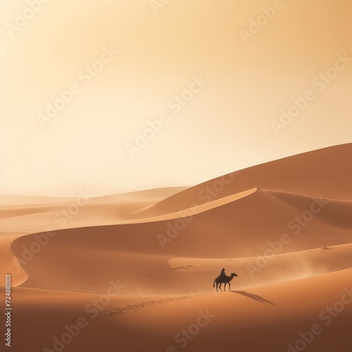 painting of sand dunes and desert , generated by AI