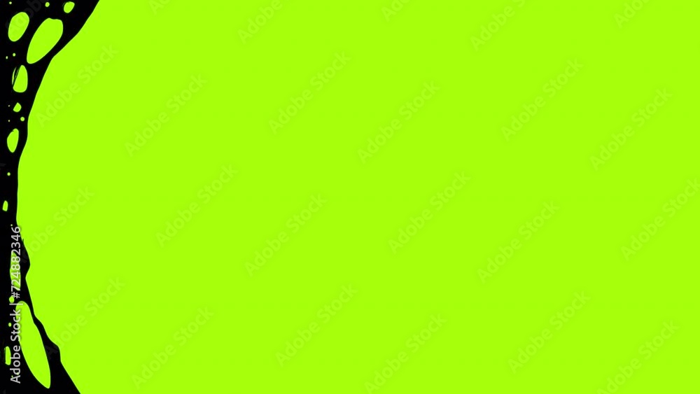 Black plastic melt bubbles on green screen. Animation of a burning movie screen in 4k with alpha channel. Video transition with destruction for frame change.
