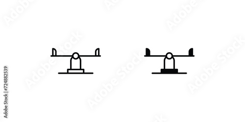 teeter tooter icon with white background vector stock illustration