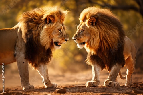 Loin fighting each other