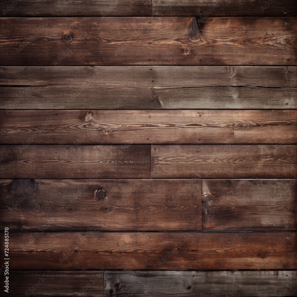 Fototapeta premium Natural Woodgrain: A Dark Brown Wooden Boards Background with Authentic Texture