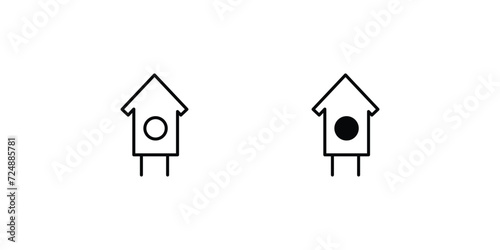 bird house icon with white background vector stock illustration