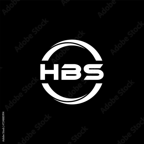 HBS letter logo design with black background in illustrator, cube logo, vector logo, modern alphabet font overlap style. calligraphy designs for logo, Poster, Invitation, etc.