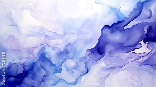 Abstract blue  colorful fantasy - watercolor painting.