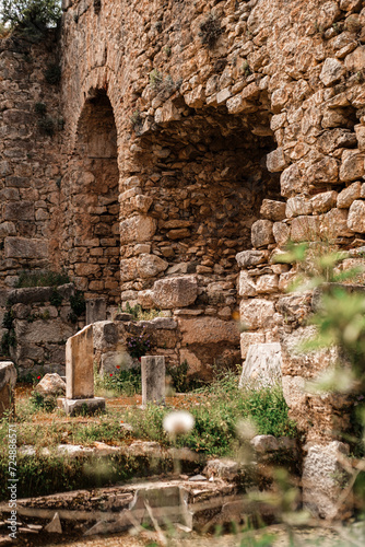 kaunos castle ancient city ruins with amazing natural environment habitat photo