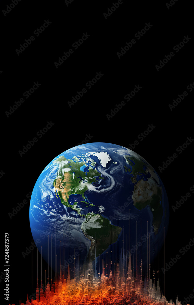 Naklejka premium Increase in the average temperature of the earth's surface